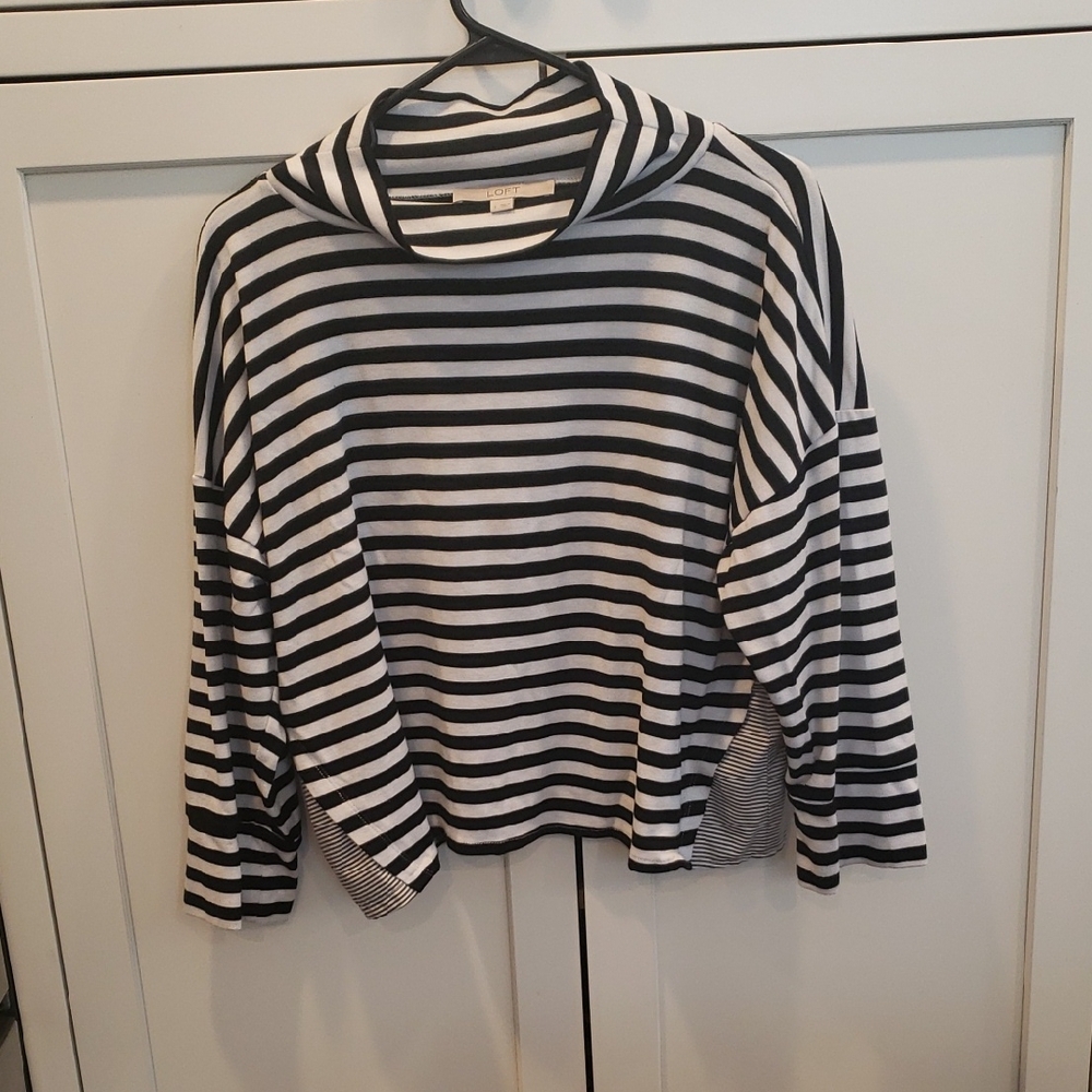 LOFT Monochrome Striped Top